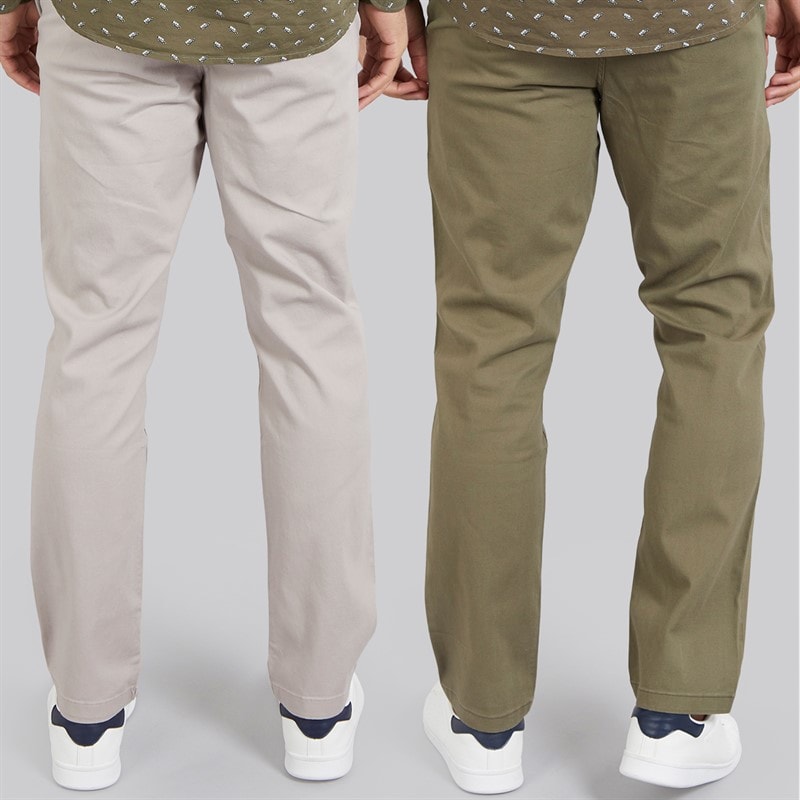 JACK & JONES Mens Bolton Dean AKM Two Pack Chinos Ghost Gray/Olive Night - Image 2