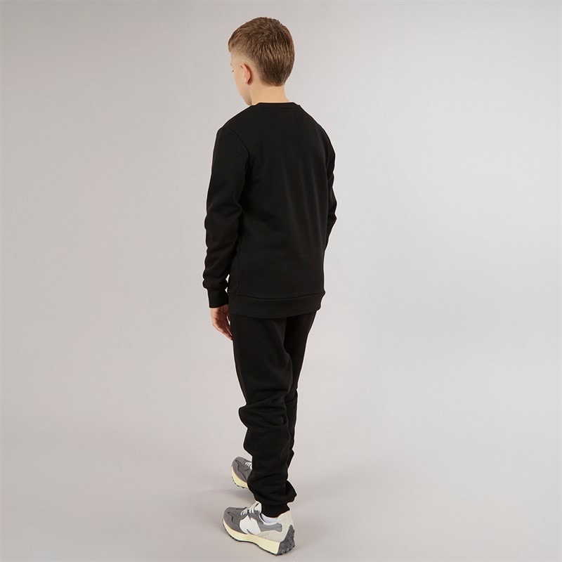 JACK & JONES Boys Thomas Sweatshirt And Joggers Tracksuit Black - Image 2