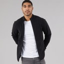 JACK & JONES Mens Flame Full Zip Fleece Black