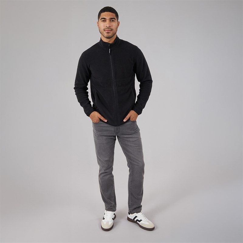 JACK & JONES Mens Flame Full Zip Fleece Black - Image 4