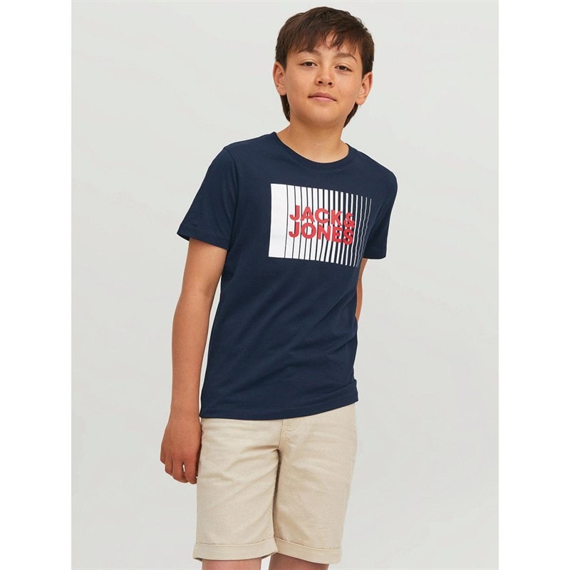 JACK & JONES JACK AND JONES Boys Corp Logo T-Shirt Navy Blazer - Image 1