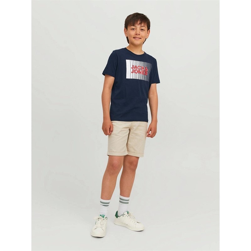 JACK & JONES JACK AND JONES Boys Corp Logo T-Shirt Navy Blazer - Image 2