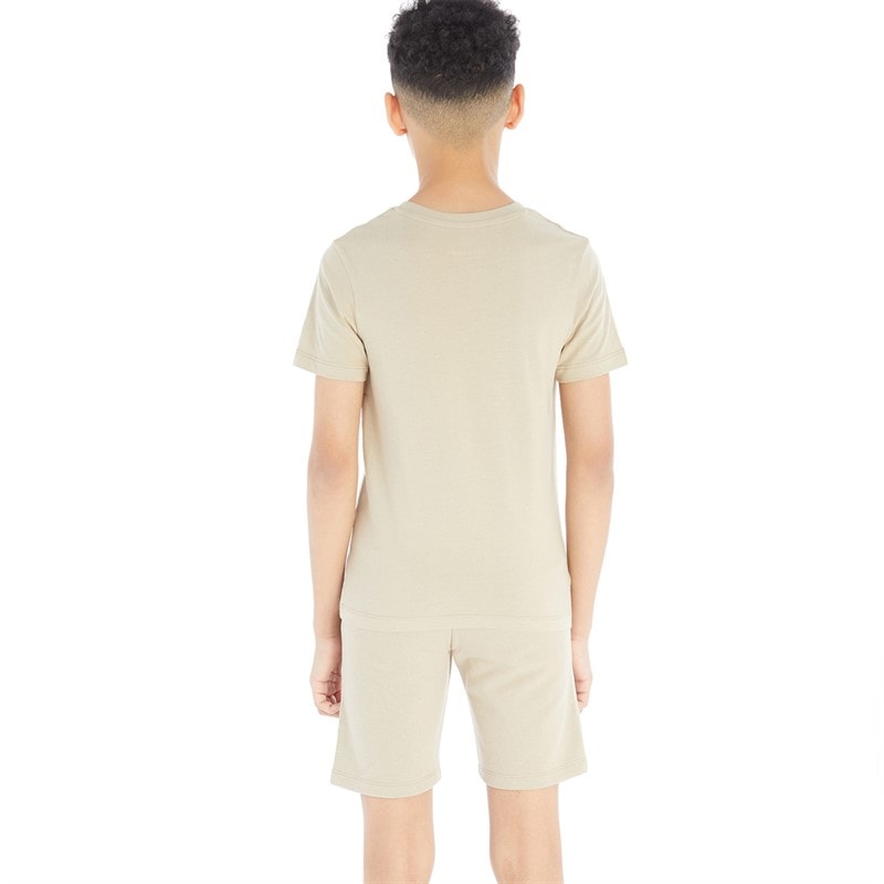 JACK & JONES Boys Jax Blocking T-Shirt And Shorts Set Crockery/White - Image 2