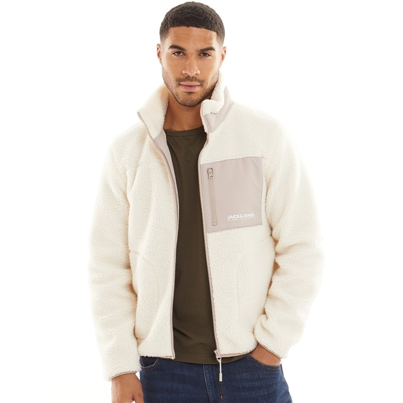 JACK & JONES Mens Vesterbro Teddy Jacket Atmosphere - Image 1