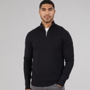 JACK & JONES Mens Emil Knit 1/2 Zip Jumper Black