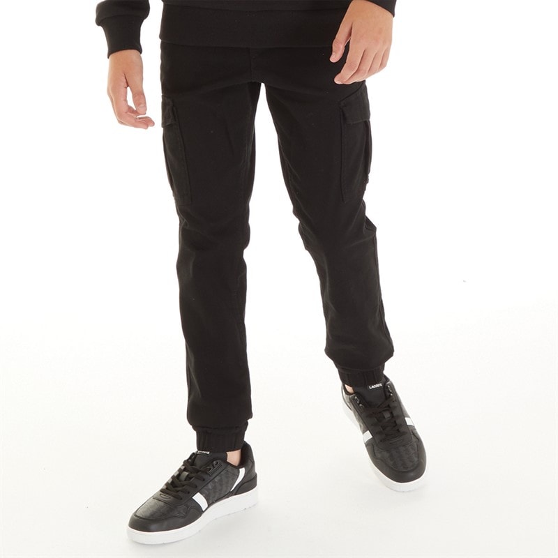 JACK & JONES Boys Marco Dean Cuffed Cargo Pants Black