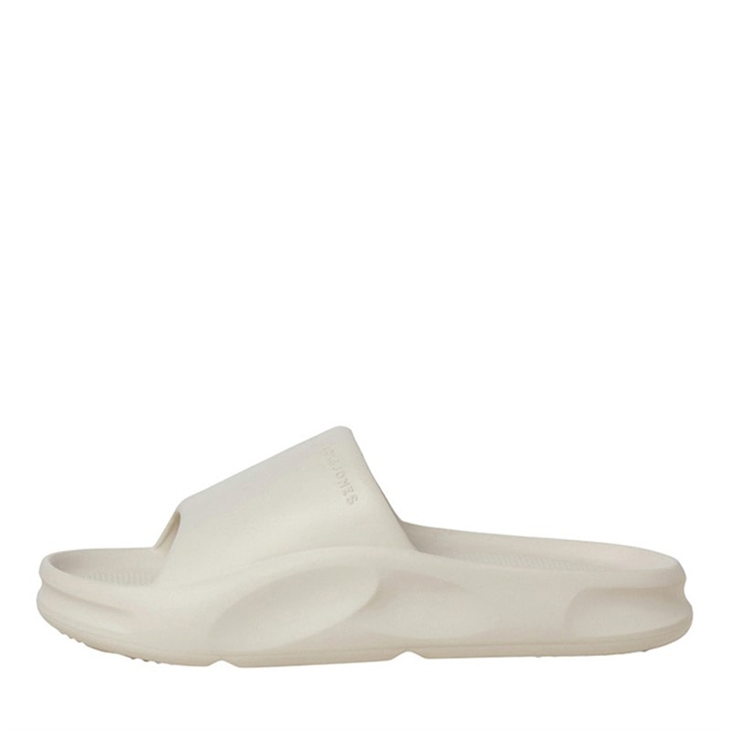 JACK & JONES Mens Status Moulded Slides Moonbeam - Image 1