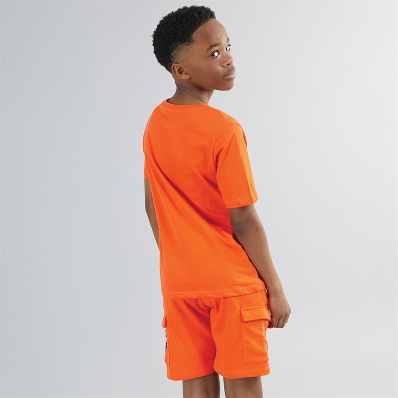 JACK & JONES Boys Drive T-Shirt And Shorts Set Flame - Image 2