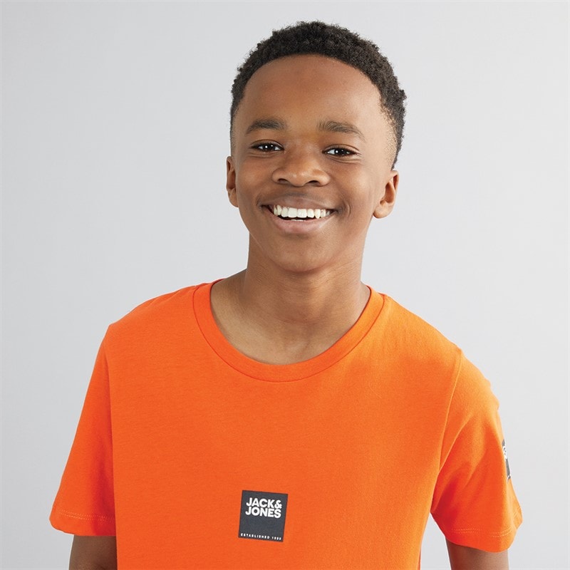 JACK & JONES Boys Drive T-Shirt And Shorts Set Flame - Image 3