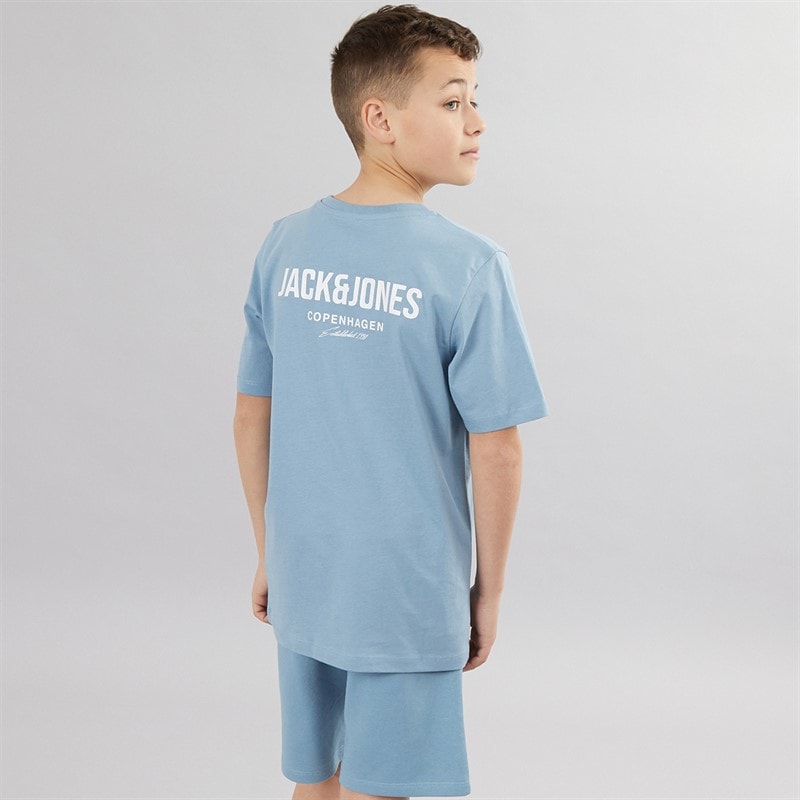 JACK & JONES Boys Orion T-Shirt And Shorts Set Mountain Spring - Image 1