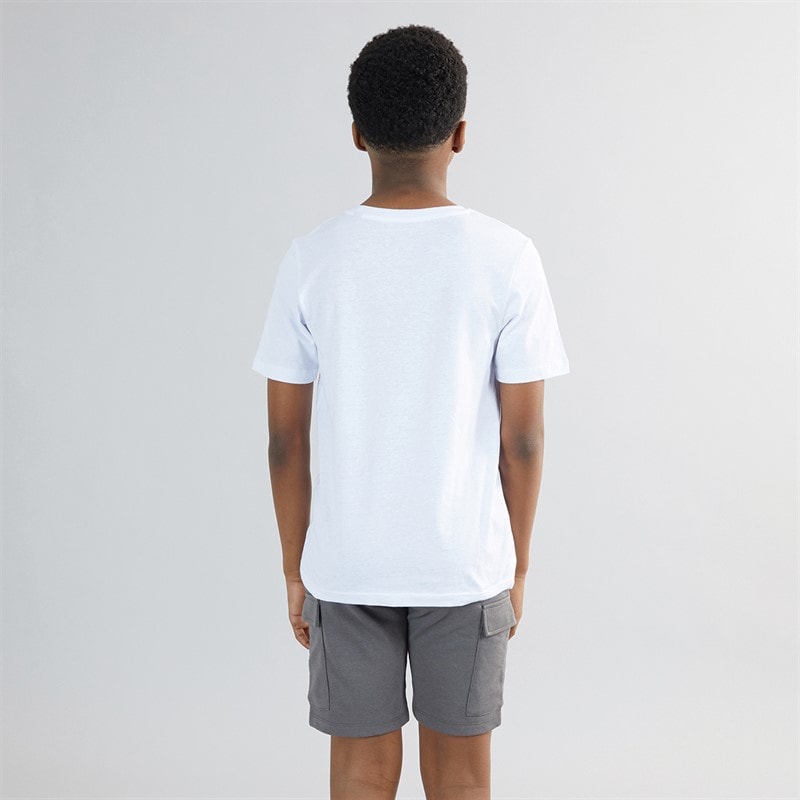 JACK & JONES Boys Pocket T-Shirt And Shorts Set White/Grey Marl - Image 2