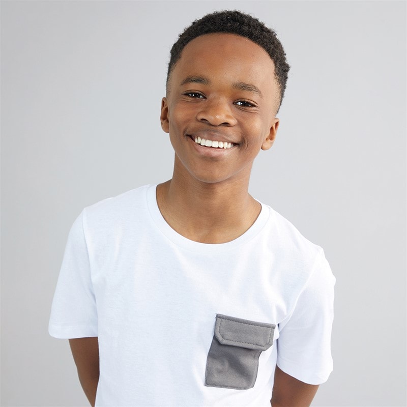 JACK & JONES Boys Pocket T-Shirt And Shorts Set White/Grey Marl - Image 3