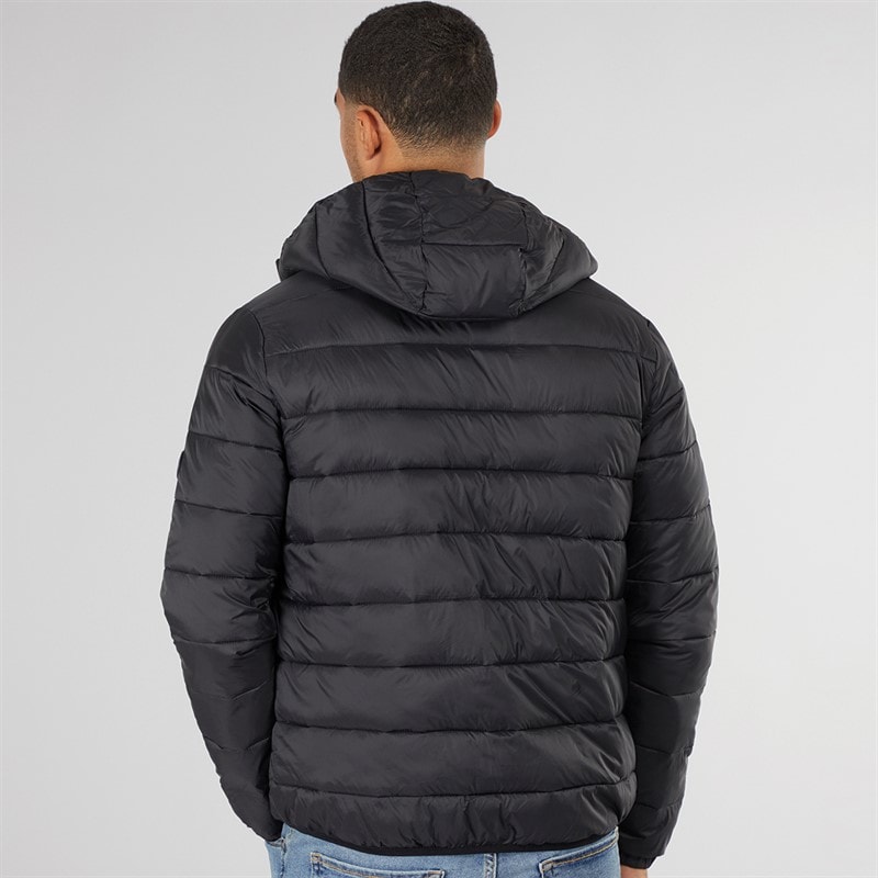 JACK & JONES Mens Wilson Hooded Puffer Jacket Black - Image 2