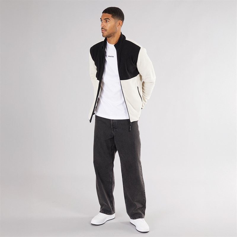JACK & JONES Mens Flame Full Zip Fleece Moonbeam - Image 4