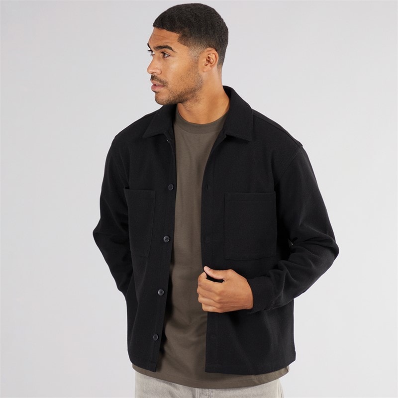 JACK & JONES Mens Baxter Overshirt Black - Image 1