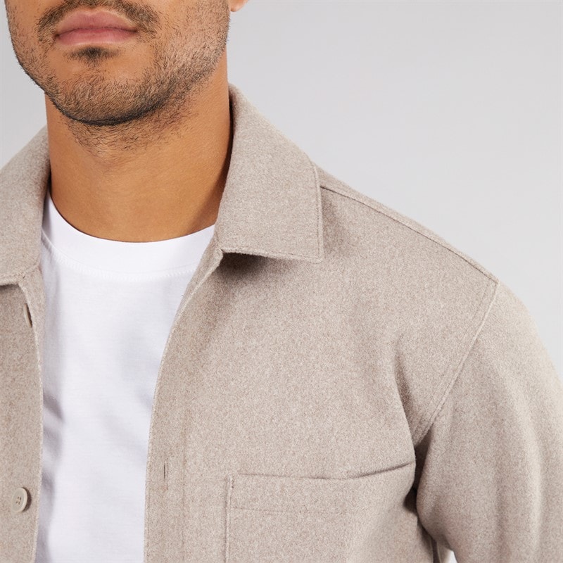 JACK & JONES Mens Baxter Overshirt Oatmeal - Image 3