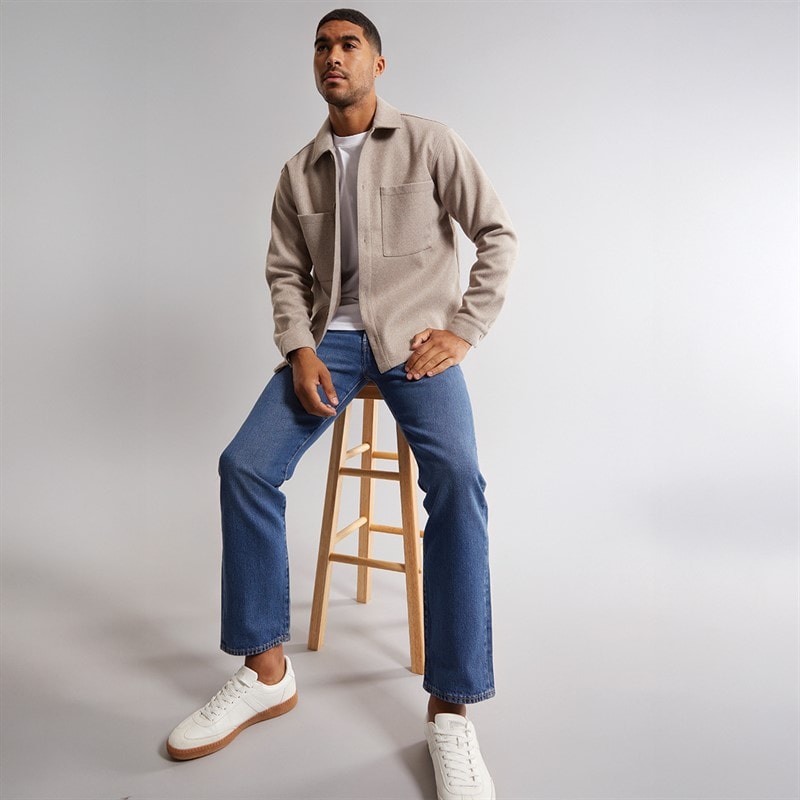 JACK & JONES Mens Baxter Overshirt Oatmeal - Image 4