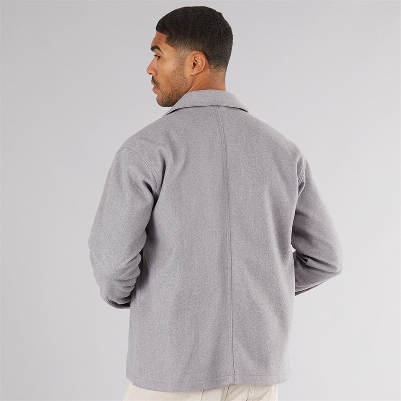 JACK & JONES Mens Baxter Overshirt Light Grey Marl - Image 2