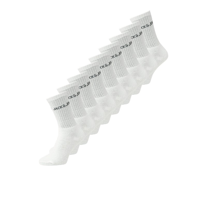 JACK & JONES Mens Regen Nine Pack Crew Socks White - Image 1