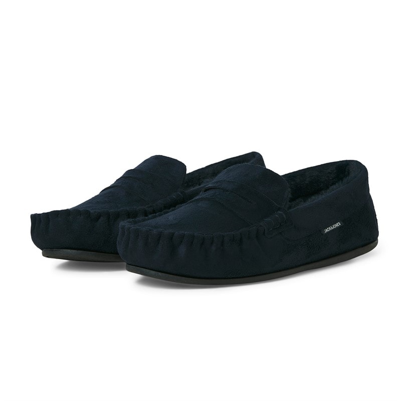 JACK & JONES Mens Bradford Moccasin Slippers Navy Blazer - Image 4