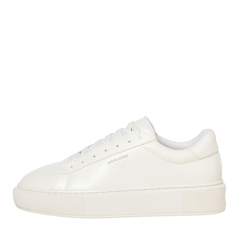 JACK & JONES Mens Grand PU Cupsole Trainers White - Image 1