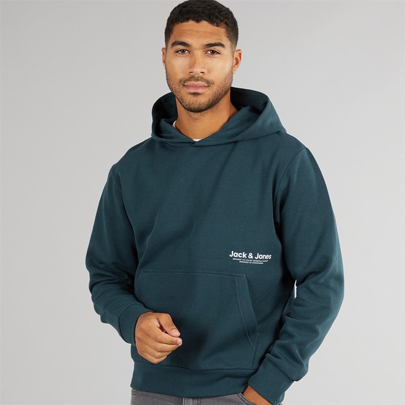 JACK & JONES Mens Vesterbro Side Hoodie Magical Forest - Image 1