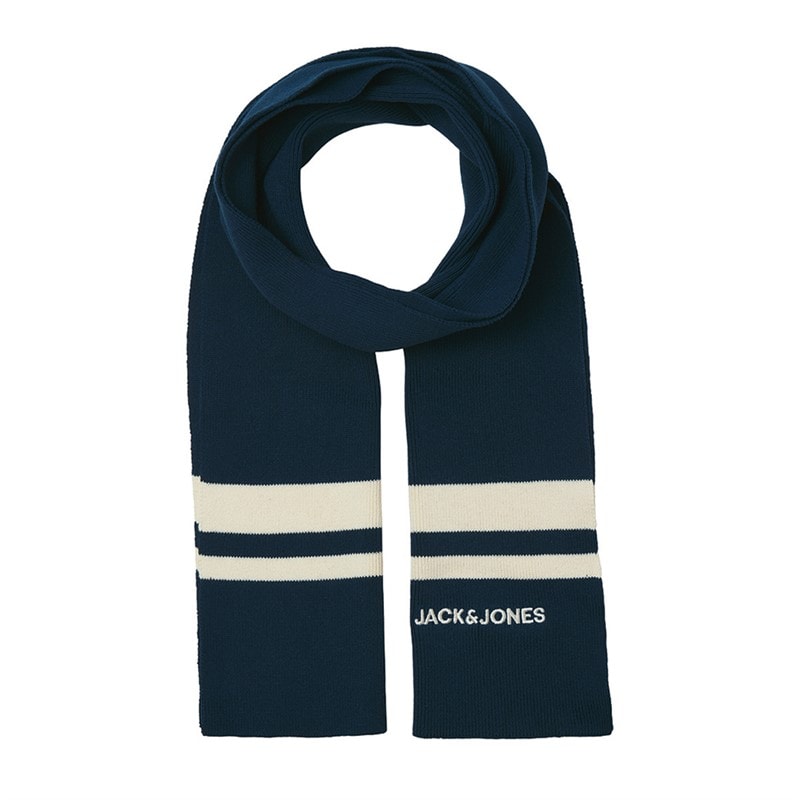 JACK & JONES Mens Jacbilly Knitted Scarf Navy Blazer - Image 1