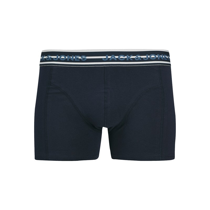 JACK & JONES Mens Peter Solid Three Pack Boxer Trunks Navy Blazer/Coronet Blue/Light Grey Melange - Image 3
