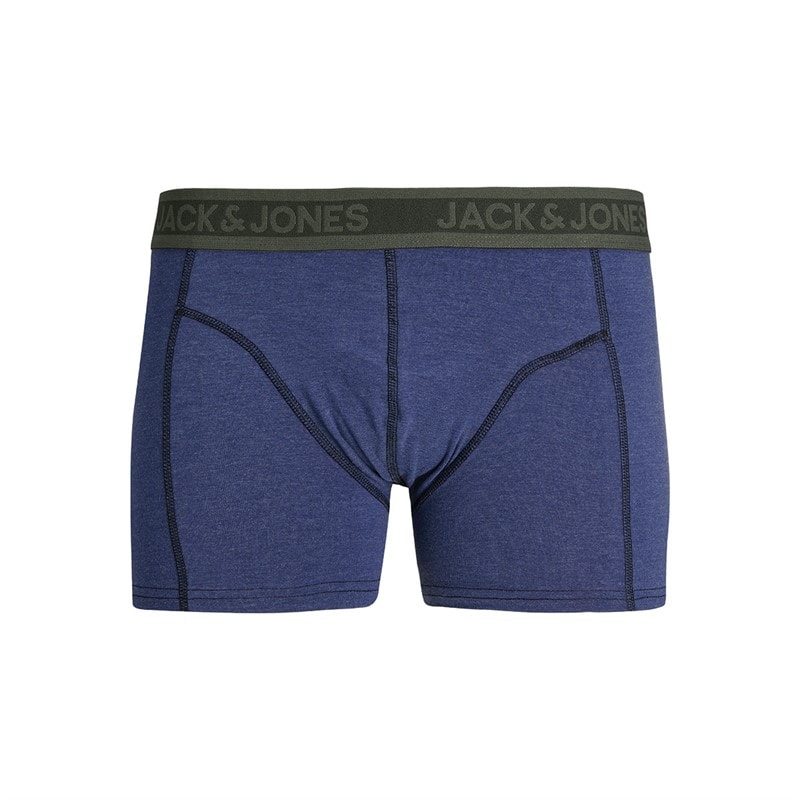 JACK & JONES Mens Christopher Three Pack Boxer Trunks Navy Blazer/Fiery Red Melange/Deep Cobalt Melange - Image 2