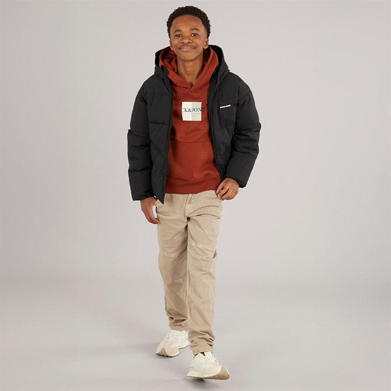 JACK & JONES Boys Brady Puffer Jacket Black - Image 3