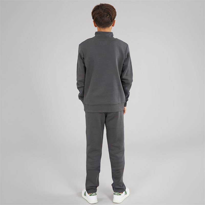JACK & JONES Boys Mountain Sweat Quarter Zip Tracksuit Asphalt - Image 2
