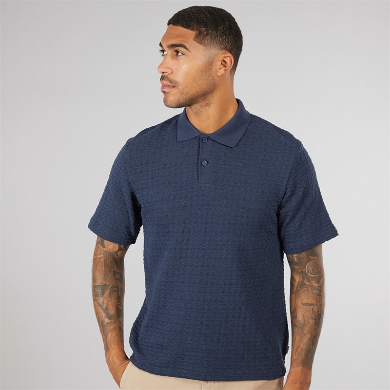 JACK & JONES Mens Kinsley Short Sleeve Polo Shirt Blue Nights - Image 1