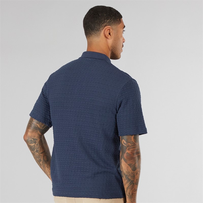 JACK & JONES Mens Kinsley Short Sleeve Polo Shirt Blue Nights - Image 2