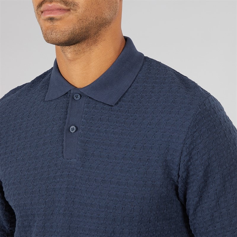 JACK & JONES Mens Kinsley Short Sleeve Polo Shirt Blue Nights - Image 3