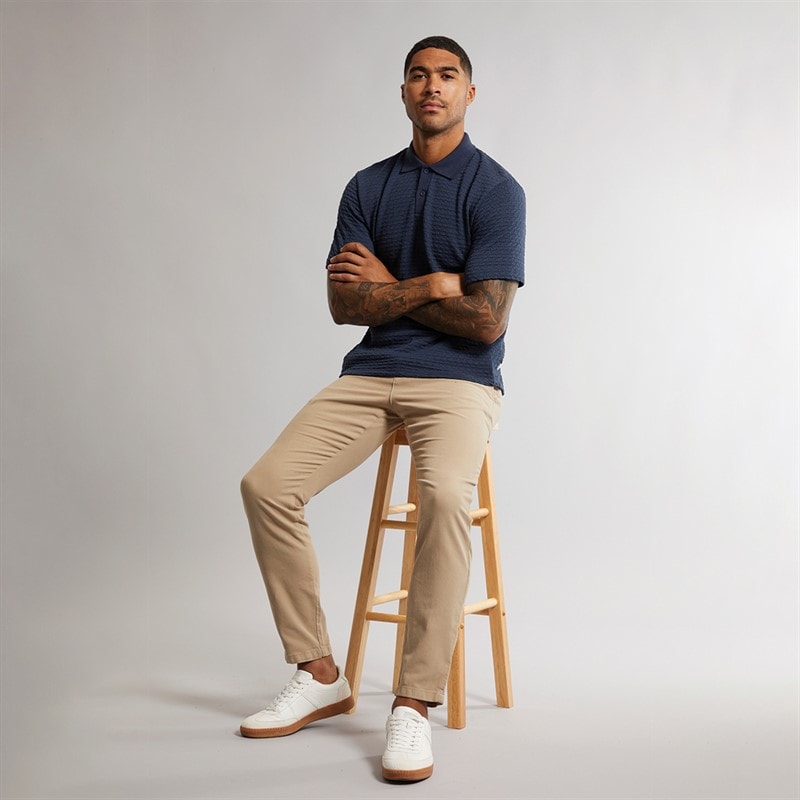 JACK & JONES Mens Kinsley Short Sleeve Polo Shirt Blue Nights - Image 4