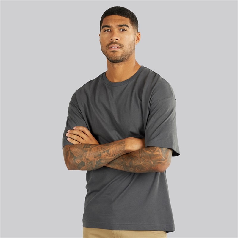 JACK & JONES Mens Gust Oversized Six Pack T-Shirts Asphalt - Image 2