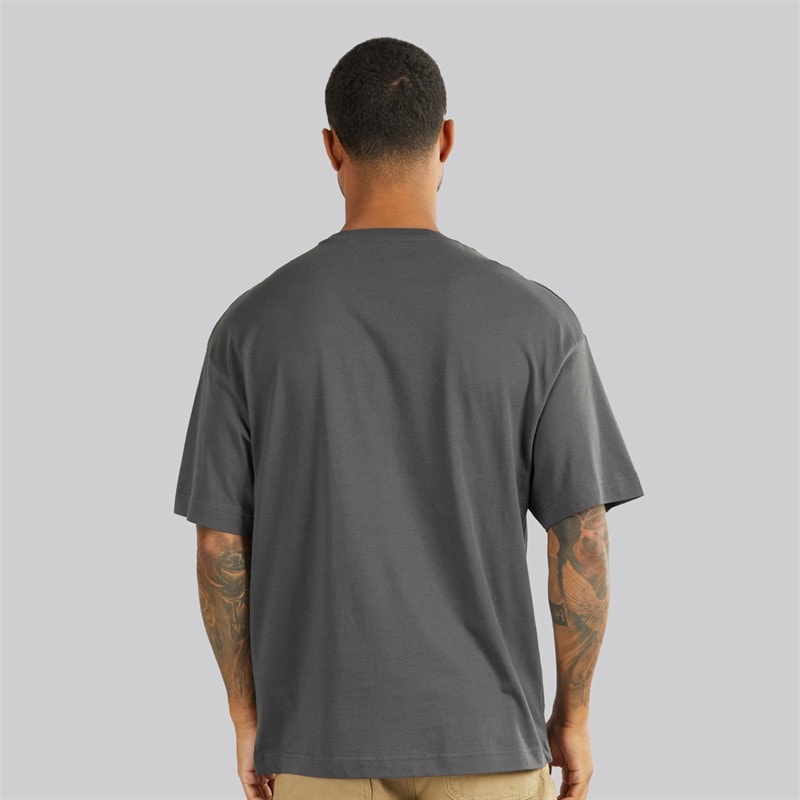 JACK & JONES Mens Gust Oversized Six Pack T-Shirts Asphalt - Image 3
