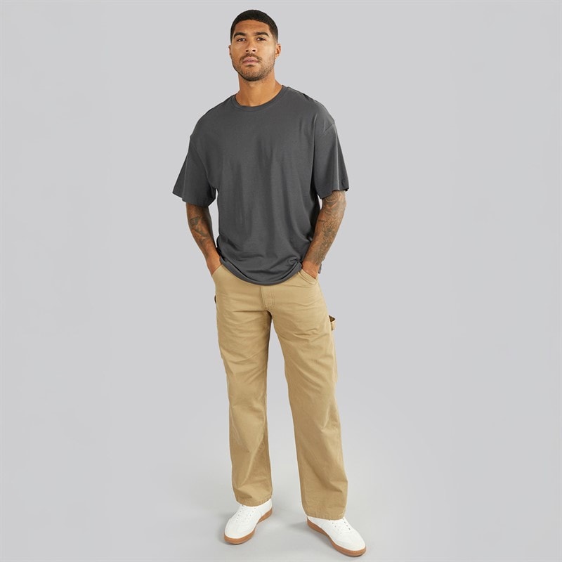 JACK & JONES Mens Gust Oversized Six Pack T-Shirts Asphalt - Image 4