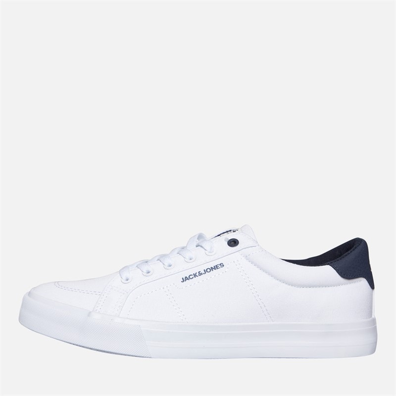 JACK & JONES Mens Basic Canvas Trainers White - Image 1