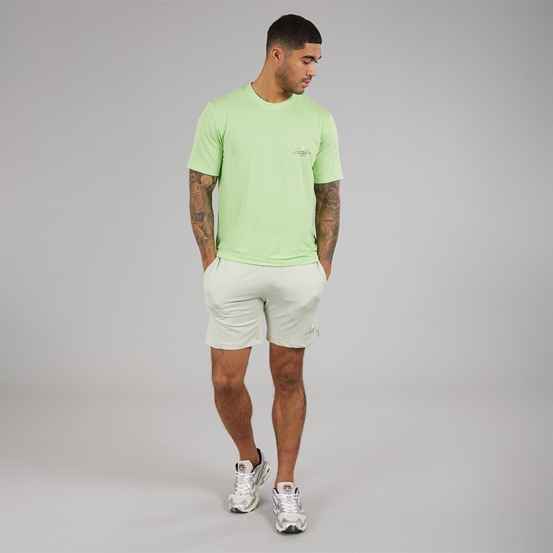 JACK & JONES Mens Mountain Tech T-Shirt And Shorts Set Paradise Green/Glazier Grey - Image 4