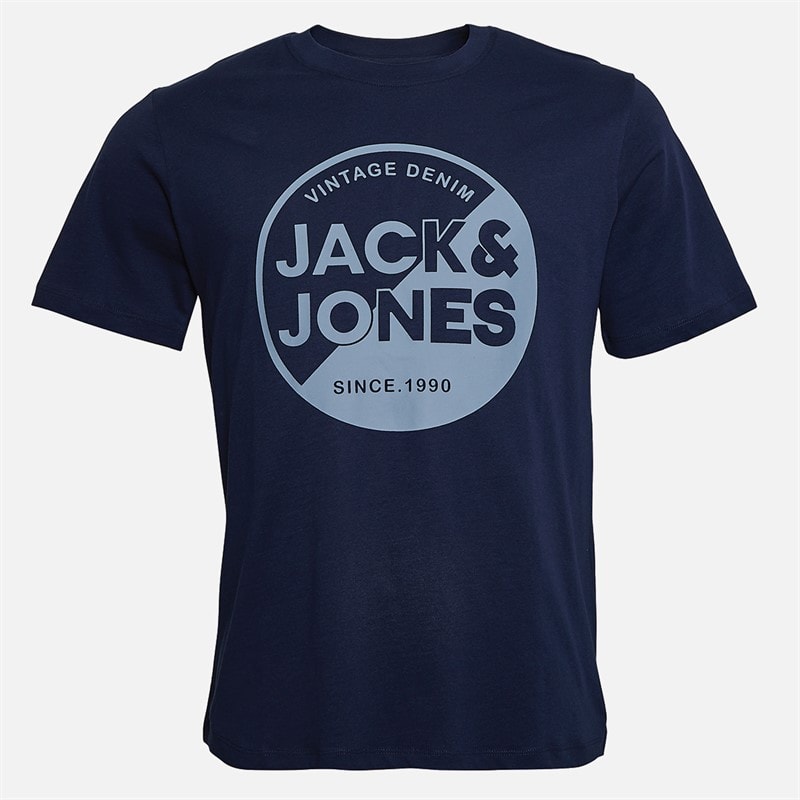 JACK & JONES Mens Five Pack T-Shirts Black/White/Ashley Blue/Glacier Grey/Navy Blazer - Image 2