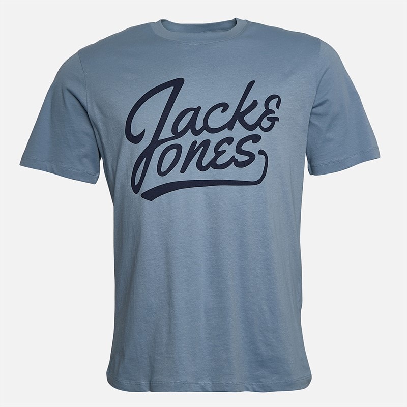 JACK & JONES Mens Five Pack T-Shirts Black/White/Ashley Blue/Glacier Grey/Navy Blazer - Image 3