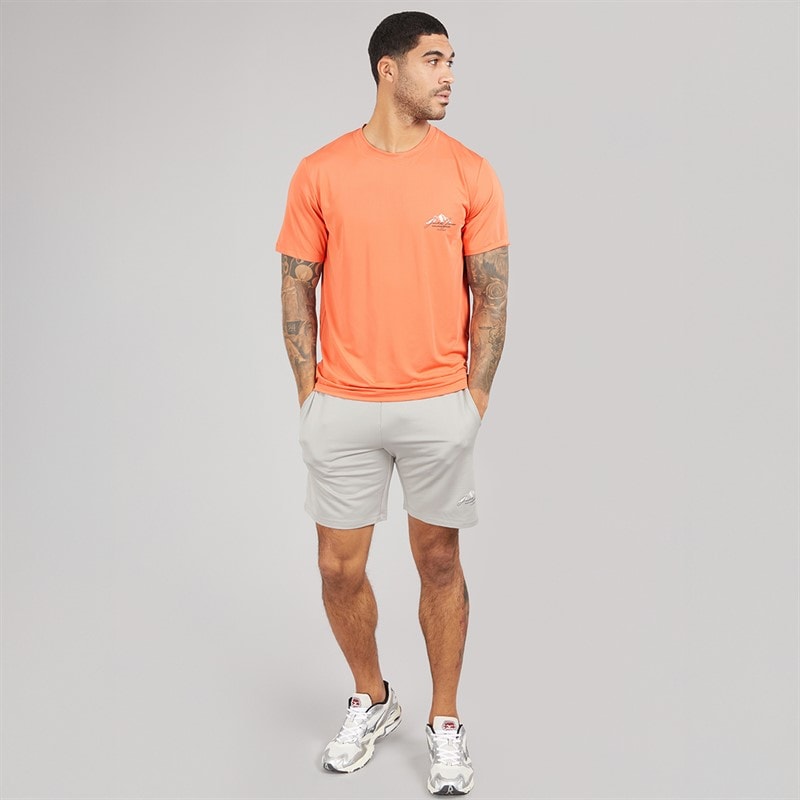 JACK & JONES Mens Mountain Tech T-Shirt And Shorts Set Tee Persimon/Short Paloma - Image 4