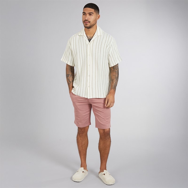 JACK & JONES Mens Coba Stripe Short Sleeve Shirt Cedar - Image 3