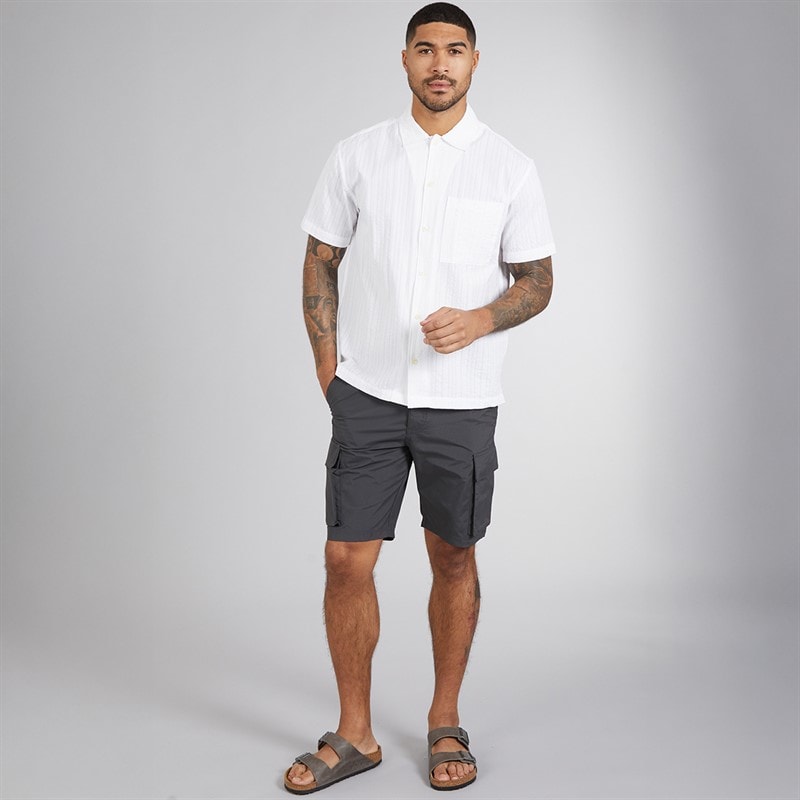 JACK & JONES Mens Eastern Seersucker Short Sleeve Shirt White - Image 4