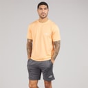 JACK & JONES Mens Mountain Tech T-Shirt And Shorts Set Tee Cobbler/Short Asphalt Peach Cobbler/Short Asphalt