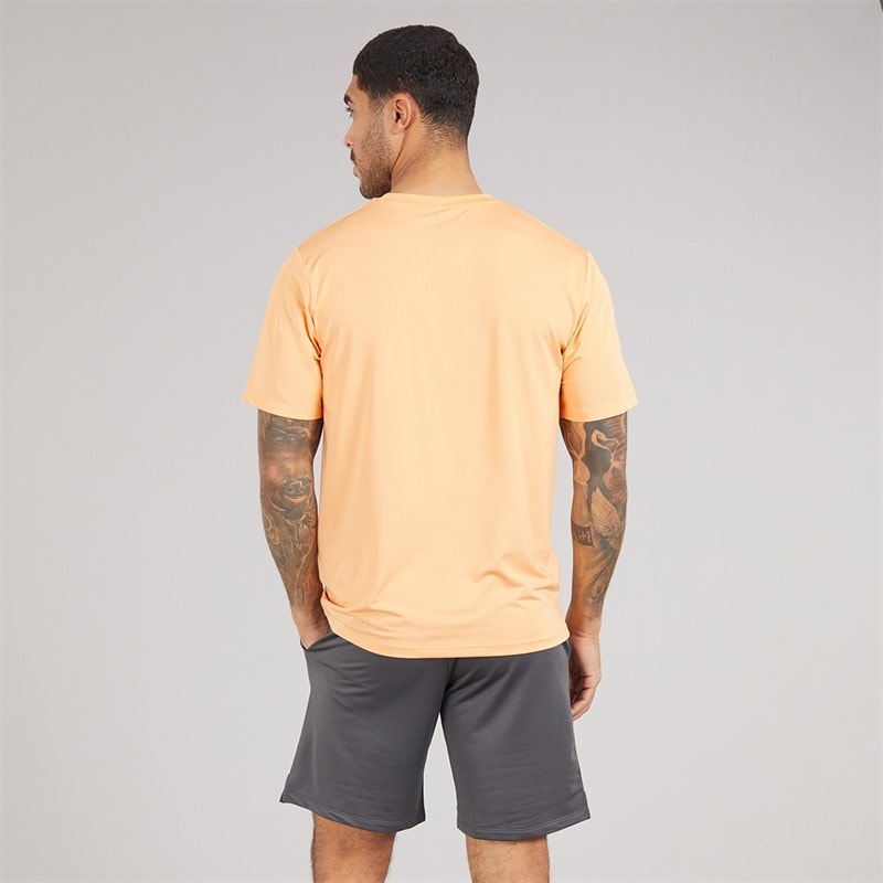 JACK & JONES Mens Mountain Tech T-Shirt And Shorts Set Tee Cobbler/Short Asphalt Peach Cobbler/Short Asphalt - Image 2