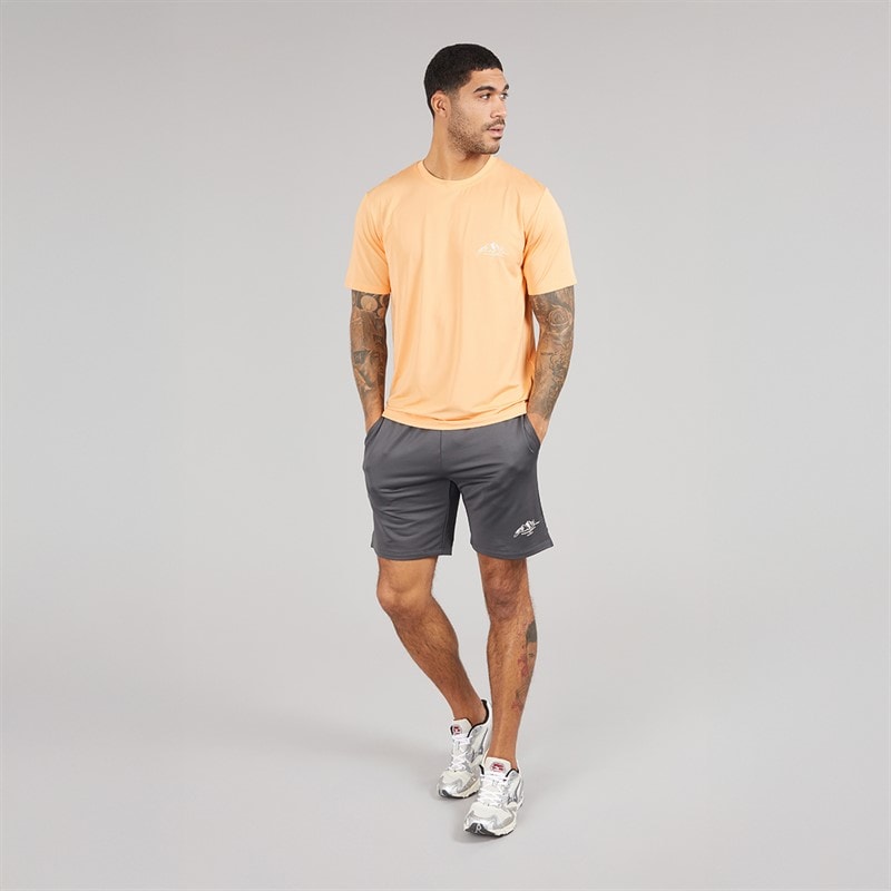 JACK & JONES Mens Mountain Tech T-Shirt And Shorts Set Tee Cobbler/Short Asphalt Peach Cobbler/Short Asphalt - Image 4