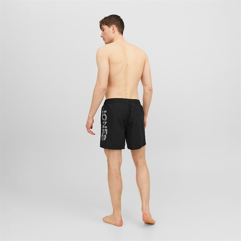 JACK & JONES Mens Aruba Jones Swim Shorts Black - Image 2