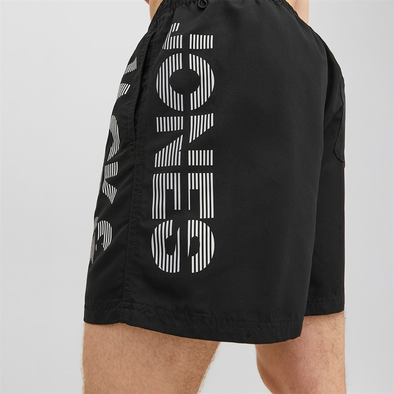 JACK & JONES Mens Aruba Jones Swim Shorts Black - Image 3